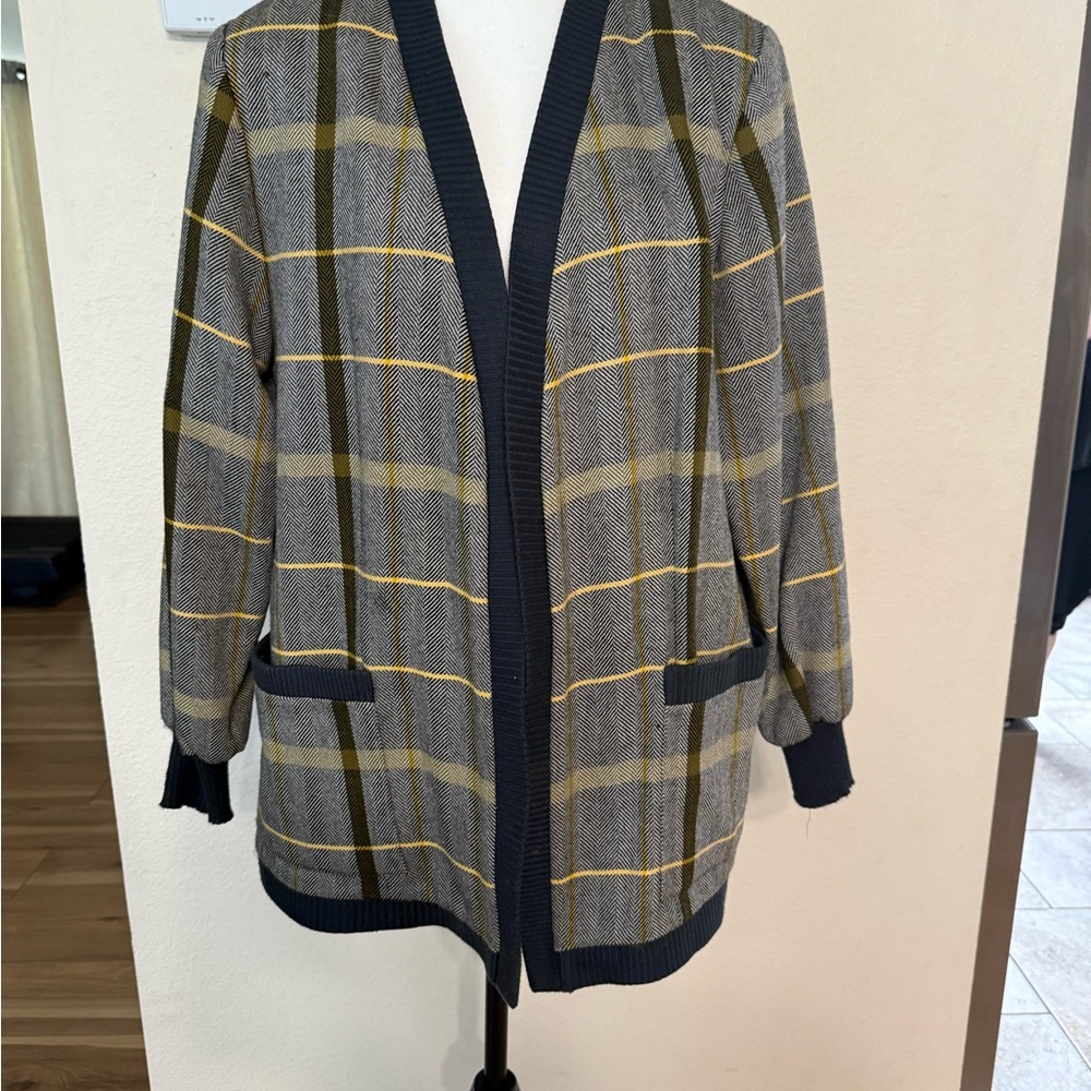 Vintage Schrader Pure Wool Blazer Eclectic Grandpa Plaid Retro Unisex Medium 38
